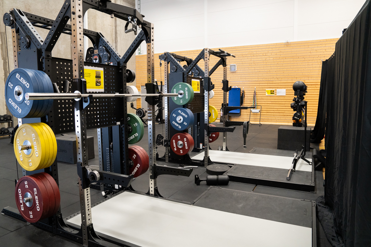 Nærbilde av vektstenger. Foto